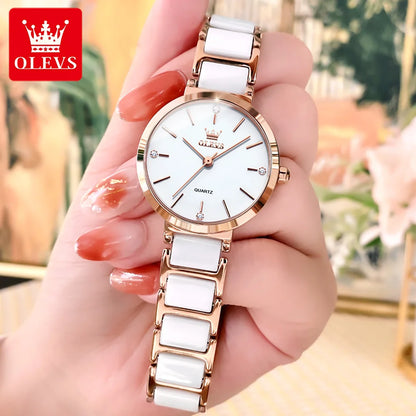 Luxury Brand Women Watches Ceramic Tape
