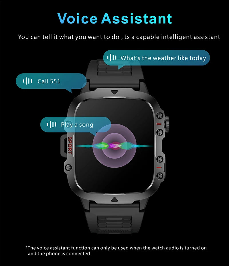 2025 New For Men Military Smart Watch Men IP68