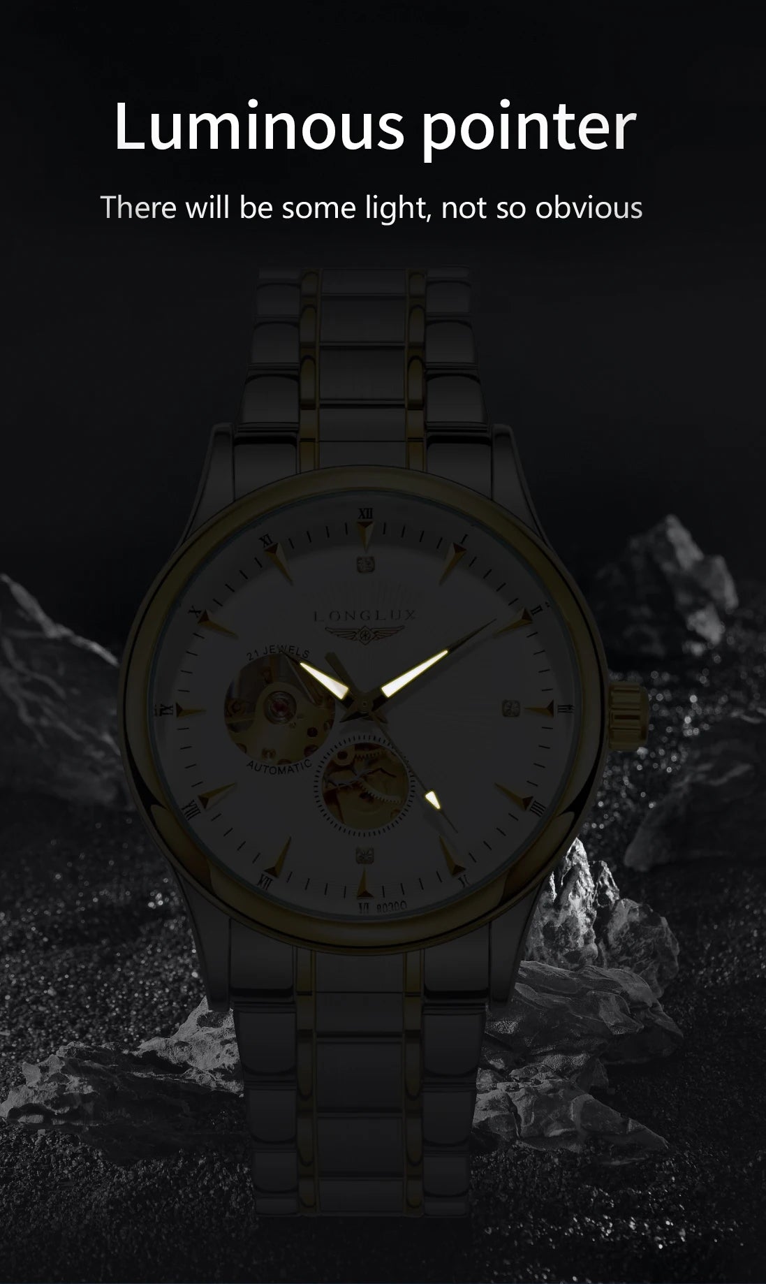 Men automatic mechanical watch elegant luxury