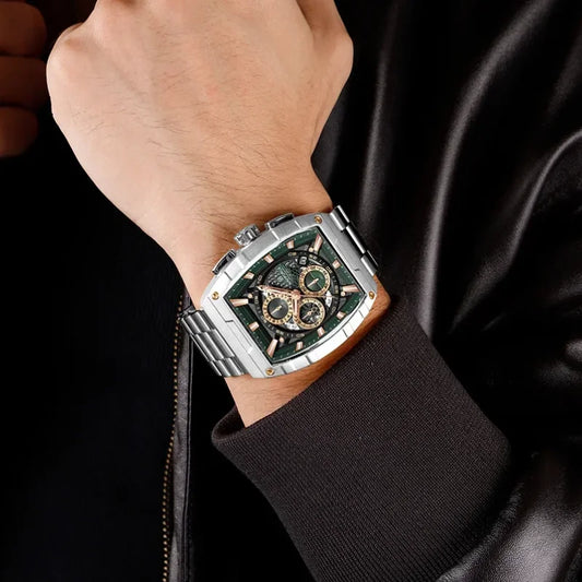 Top Brand Men's Watches Luxury Tonneau Quartz