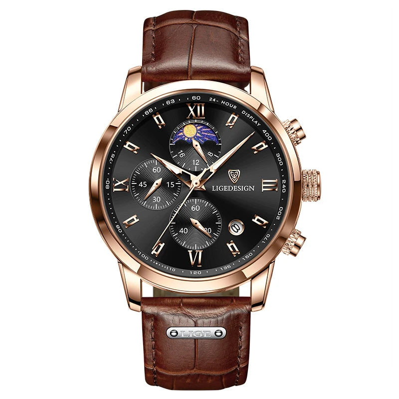 Casual Men Watch Luxury Leather Waterproof Sport