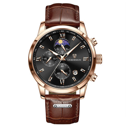 Casual Men Watch Luxury Leather Waterproof Sport