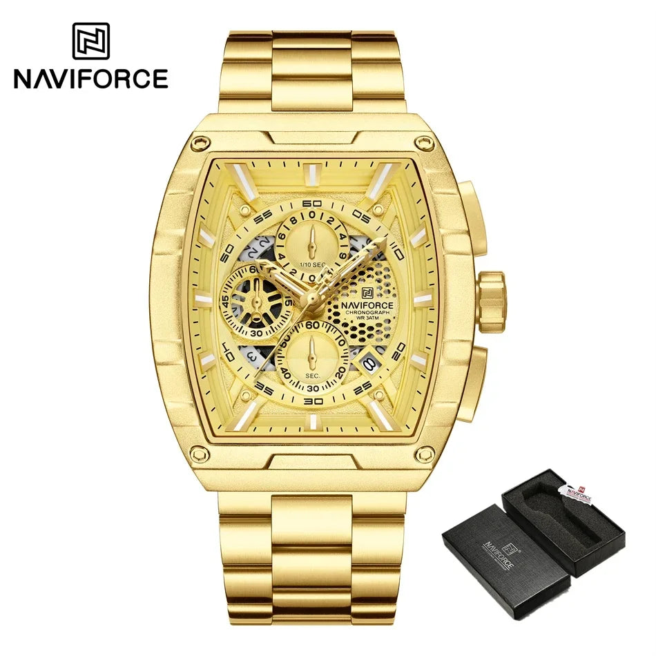 Top Brand Men's Watches Luxury Tonneau Quartz