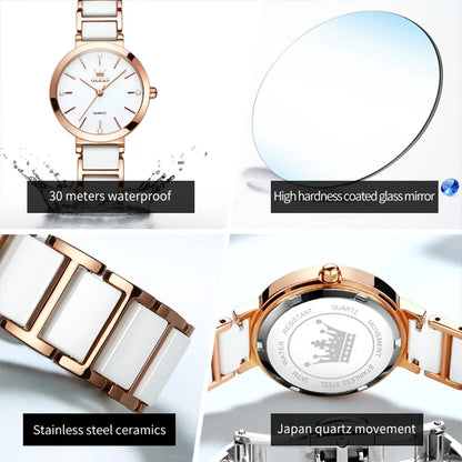Luxury Brand Women Watches Ceramic Tape