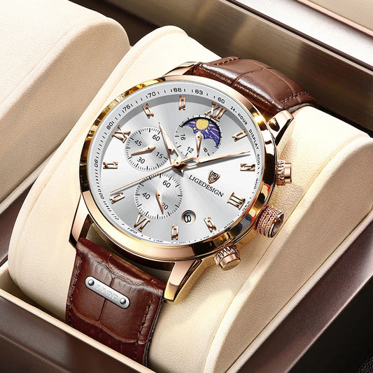 Casual Men Watch Luxury Leather Waterproof Sport