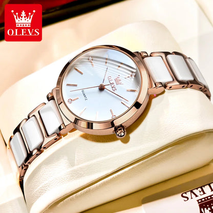Luxury Brand Women Watches Ceramic Tape